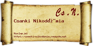 Csanki Nikodémia névjegykártya